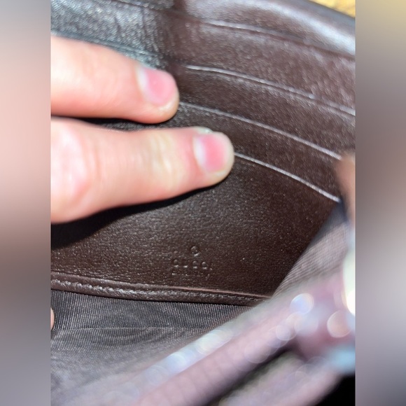 GUCCI Micro Guccissima GG Pattern Long Bifold Wallet Leather Black Gold - Picture 15 of 16